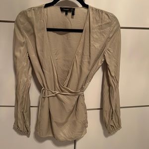 theory silk wrap top
